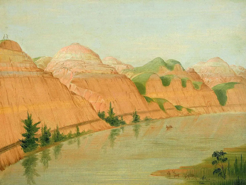 Fina lerklippor, 1800 mil ovanför Saint-Louis - George Catlin