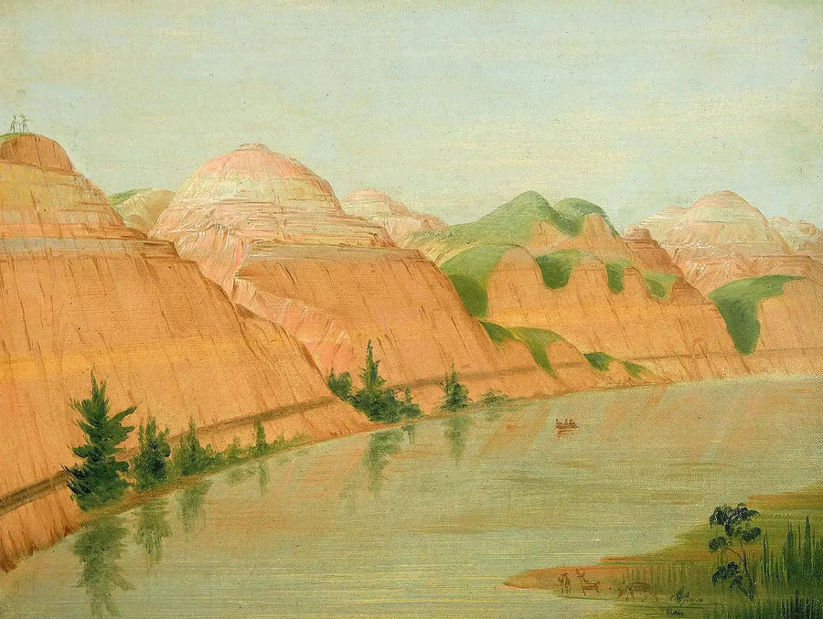 Fina lerklippor, 1800 mil ovanför Saint-Louis - George Catlin