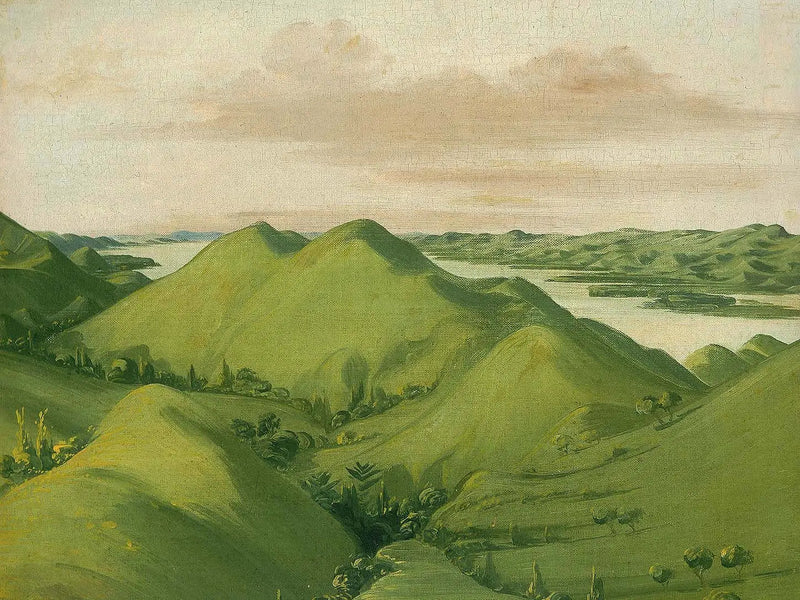 Fina gräsbeklädda klippor, 177 km ovanför Saint-Louis - George Catlin