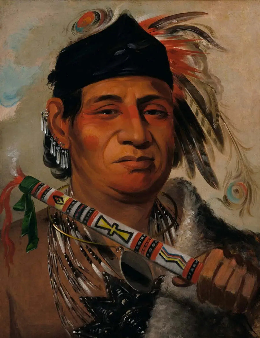Mah-kée-mee-teuv, Grizzlybjörn, stamledare - George Catlin