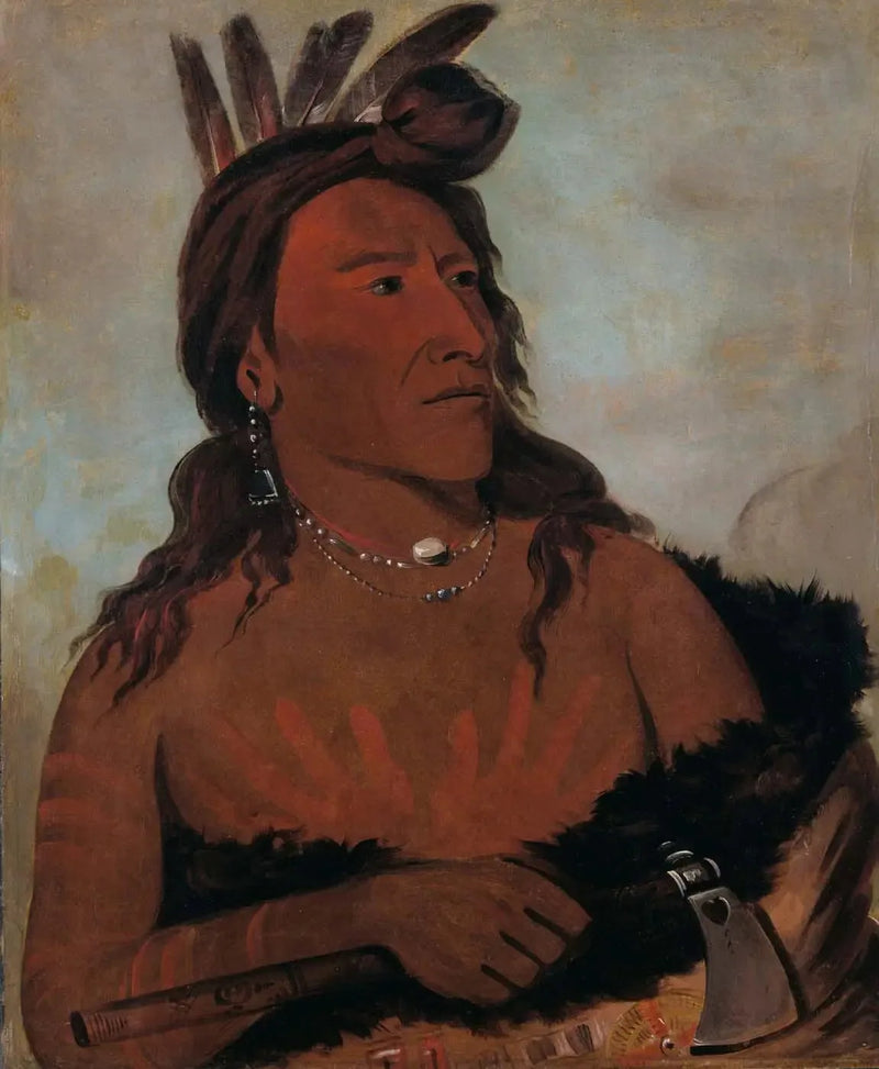 Mah-tó-che-ga, Lilla Björn, en Hunkpapa-modig - George Catlin