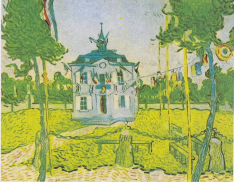 Auvers-sur-Oise stadshus den 14 juli - Vincent van Gogh