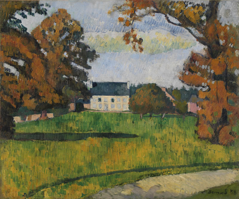 Hus längst bak i en park - Émile Bernard