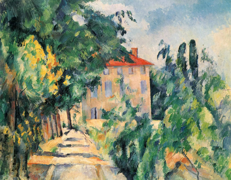 Hus med rött tak (Jas de Bouffan) - Paul Cézanne