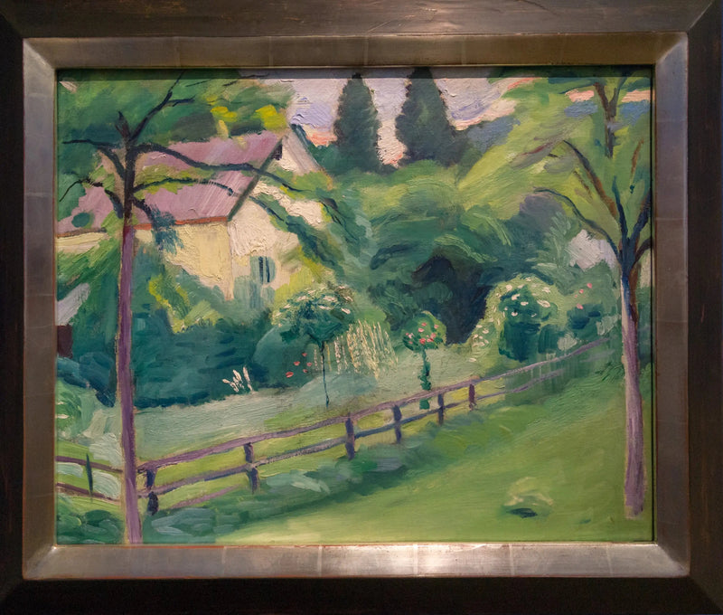 Landsbygdshus med trädgård - August Macke