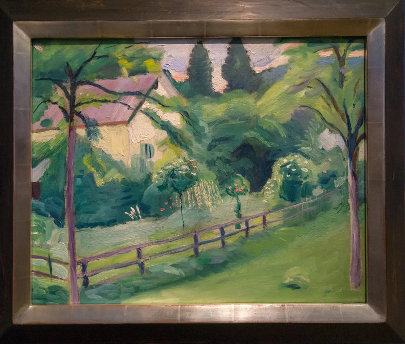 Landsbygdshus med trädgård - August Macke
