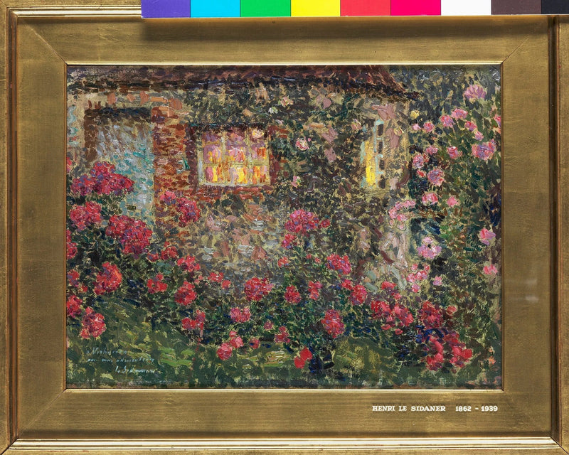 Landlig stuga bland rosor - Henri Le Sidaner