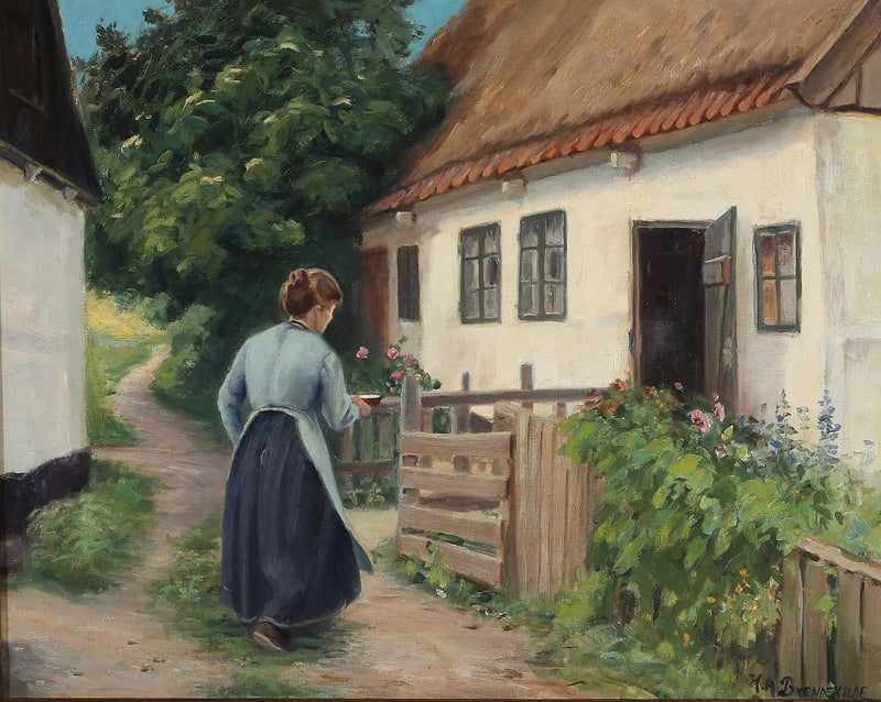 Skräddarhuset i Lille Næstved. - H. A. Brendekilde