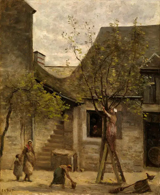 Bondgårdshemman i Fontainebleau - Jean-Baptiste Camille Corot