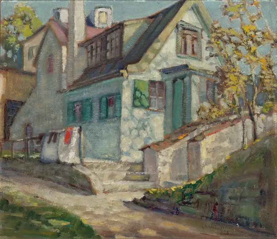 Soligt hus - Grant Wood