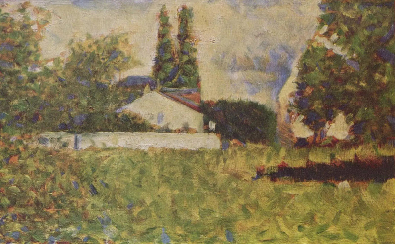 Hus bland träden - Georges Seurat