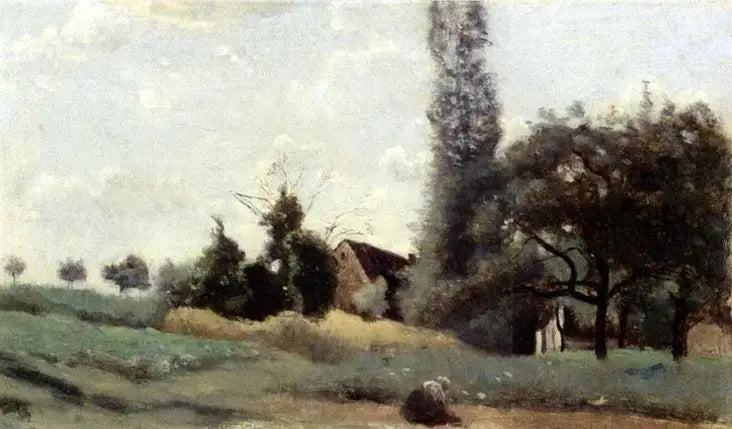Hus i Marcoussis - Jean-Baptiste Camille Corot