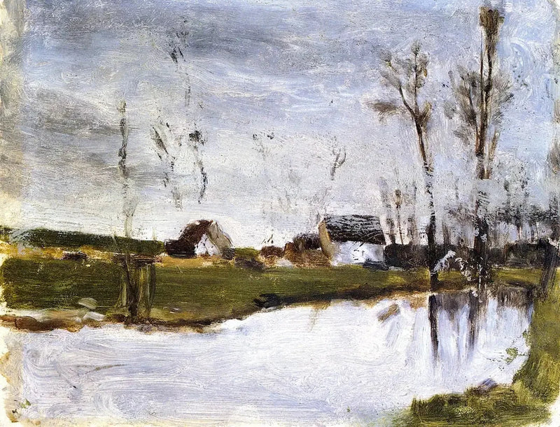 Hus vid vattnet - Paul Gauguin