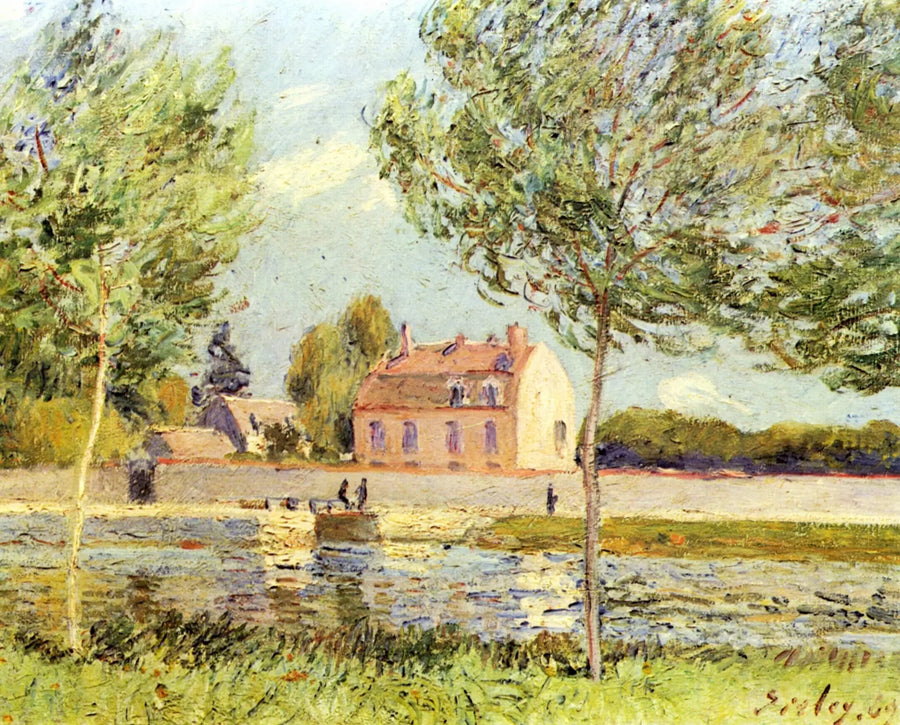 Hus vid Loing - Alfred Sisley