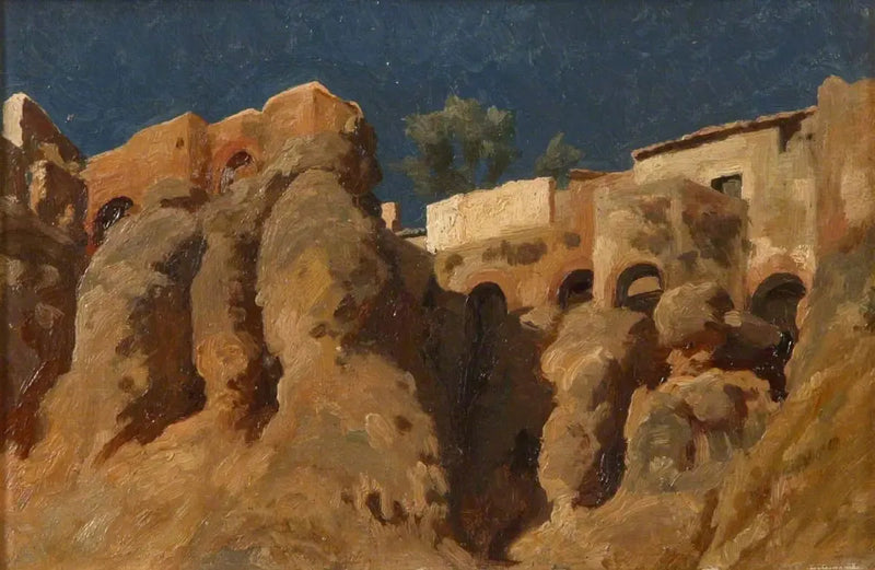 Hus på toppen av en klippa i Medelhavet (kanske på Capri) - Frederic Leighton