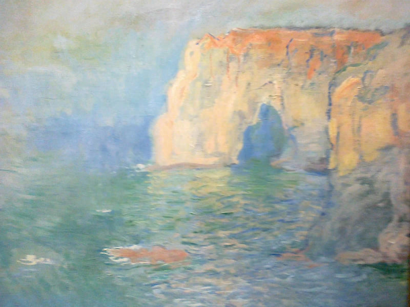 Étretat, la Manneporte, reflektioner över vatten W1038 - Claude Monet