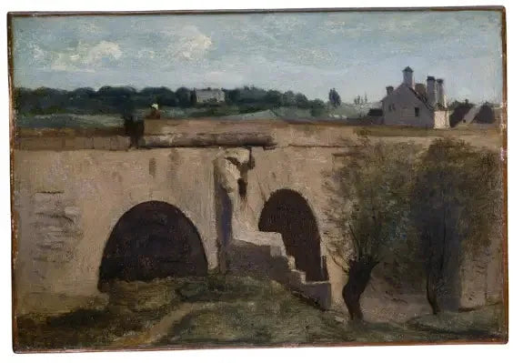 Mantes. En brofäste - Jean-Baptiste Camille Corot
