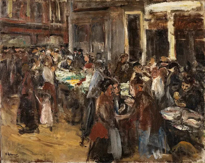 Grönsaksmarknad i Amsterdam - Max Liebermann