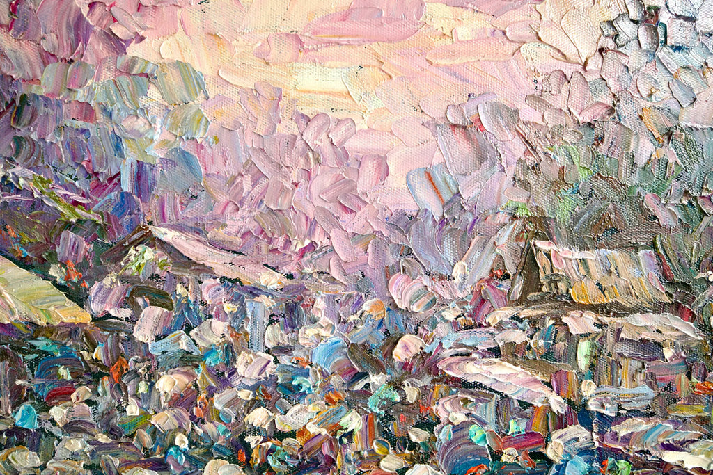 Marché flottant | 145 x 105 cm Reproductions de tableaux à la peinture à l’huile