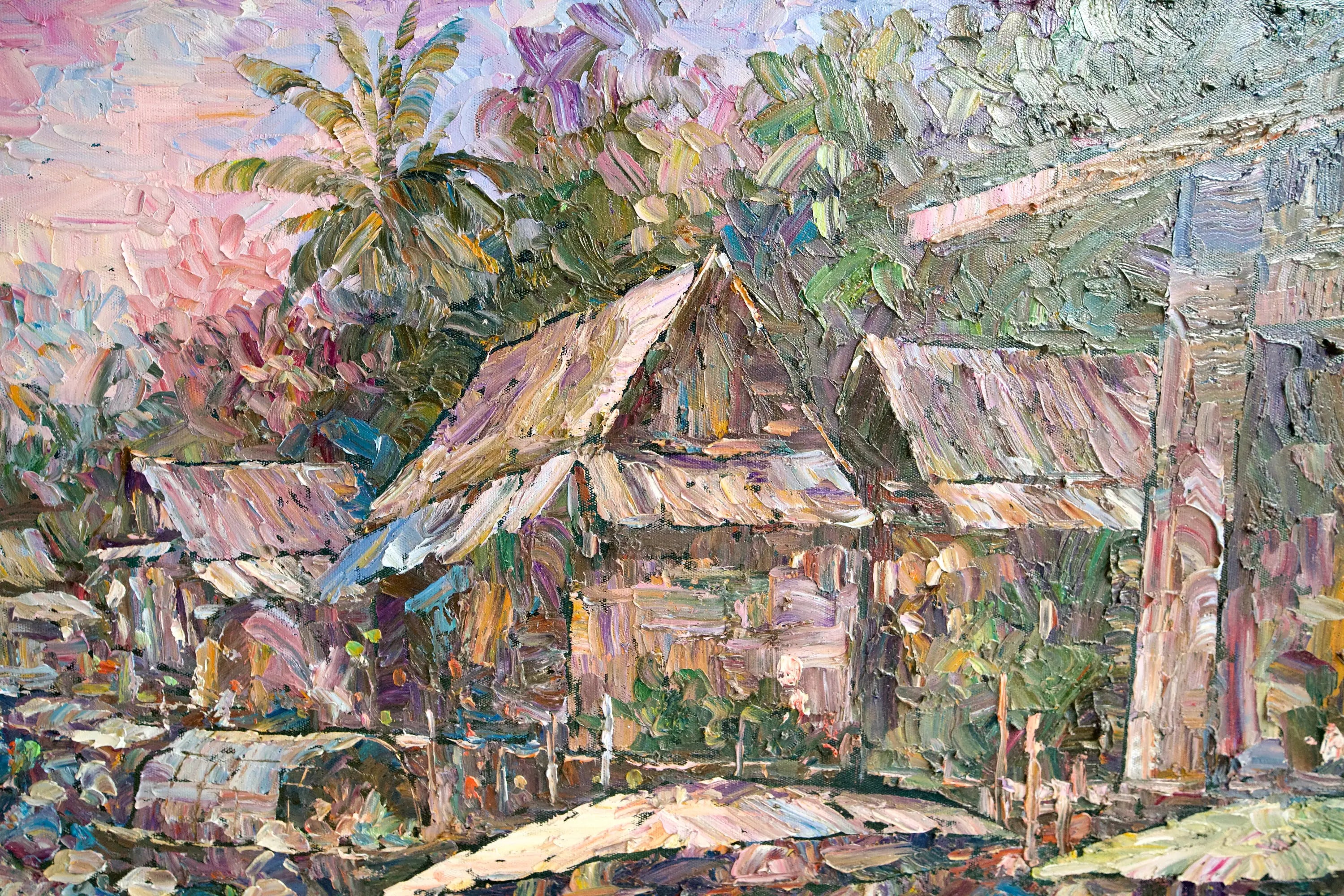 Marché flottant | 145 x 105 cm Reproductions de tableaux à la peinture à l’huile