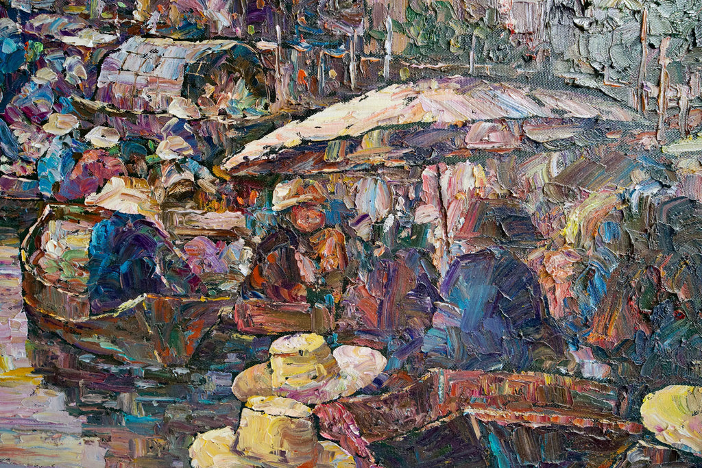 Marché flottant | 145 x 105 cm Reproductions de tableaux à la peinture à l’huile