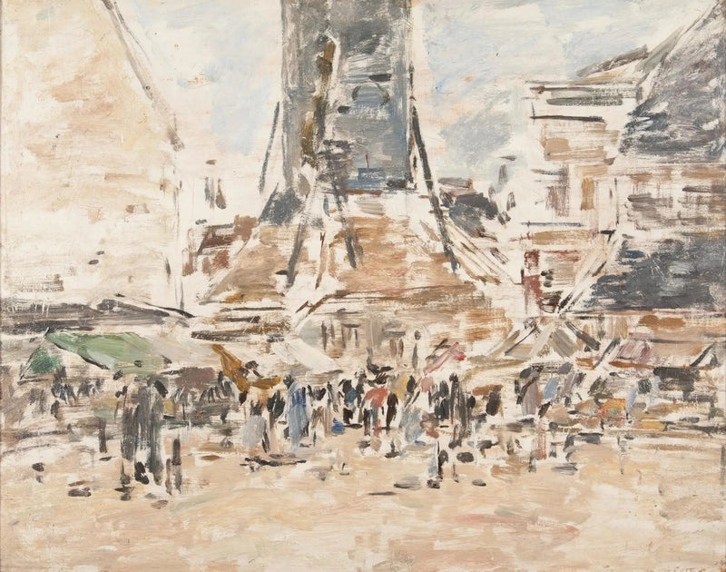 Marknad Sainte-Catherine i Honfleur - Eugène Boudin