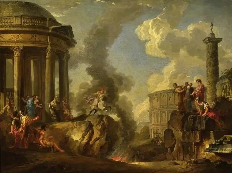 Marcus Curtius hoppar i viken - Giovanni Paolo Panini