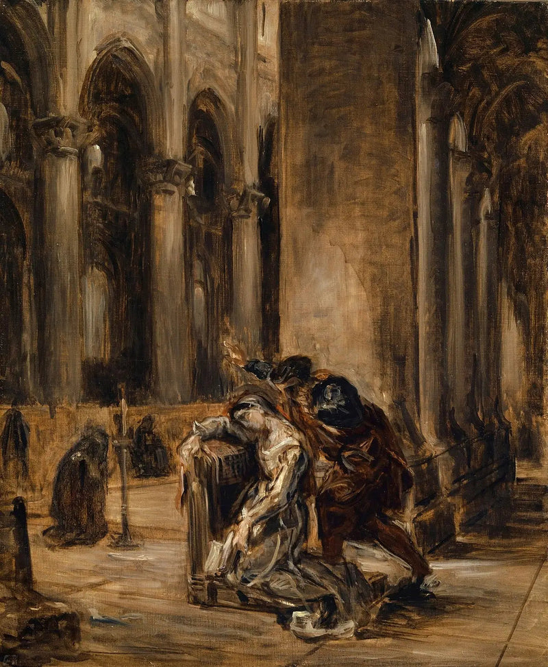 Marguerite i kyrkan - Eugène Delacroix