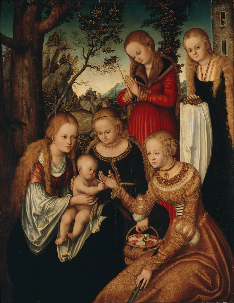 Bröllopet av Sankta Katarina - Lucas Cranach den äldre