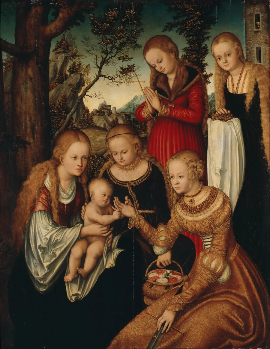 Bröllopet av Sankta Katarina - Lucas Cranach den äldre