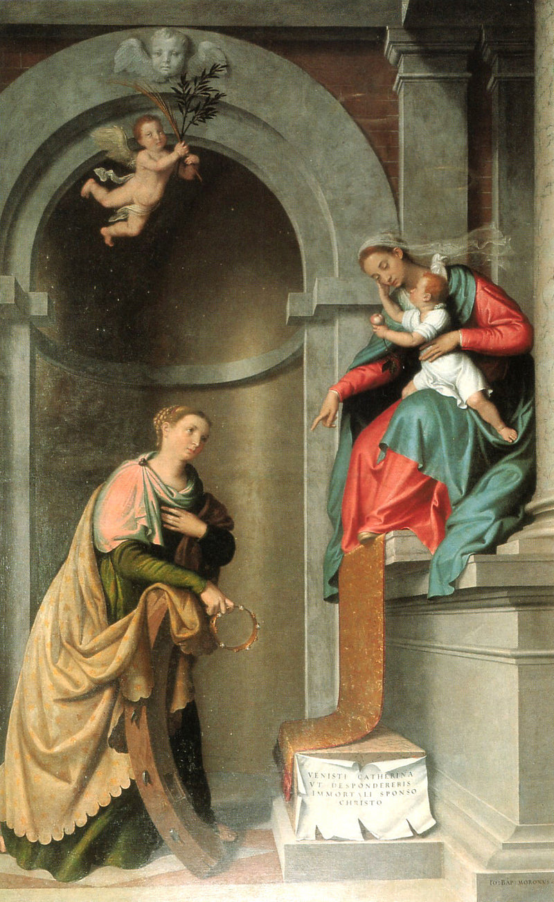 Mystiskt äktenskap av heliga Katarina av Alexandria - Giovanni Battista Moroni
