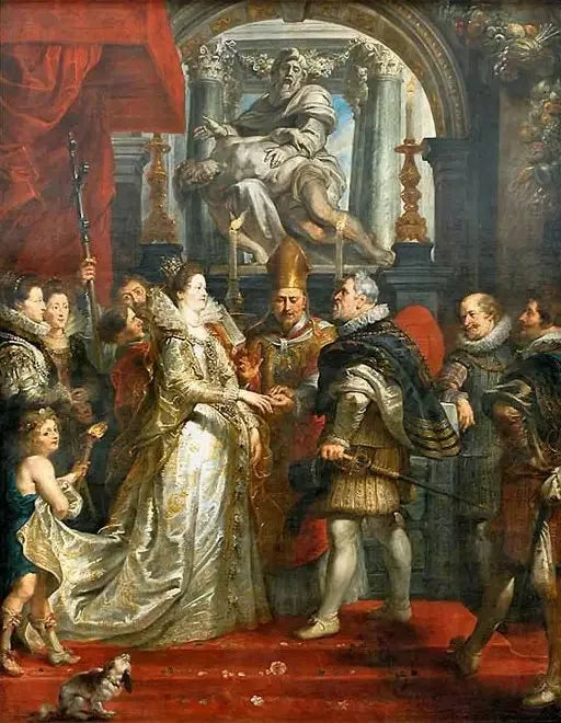 Äktenskap genom fullmakt av Marie de Médicis och Henri IV i Florens den 5 oktober 1600 - Peter Paul Rubens