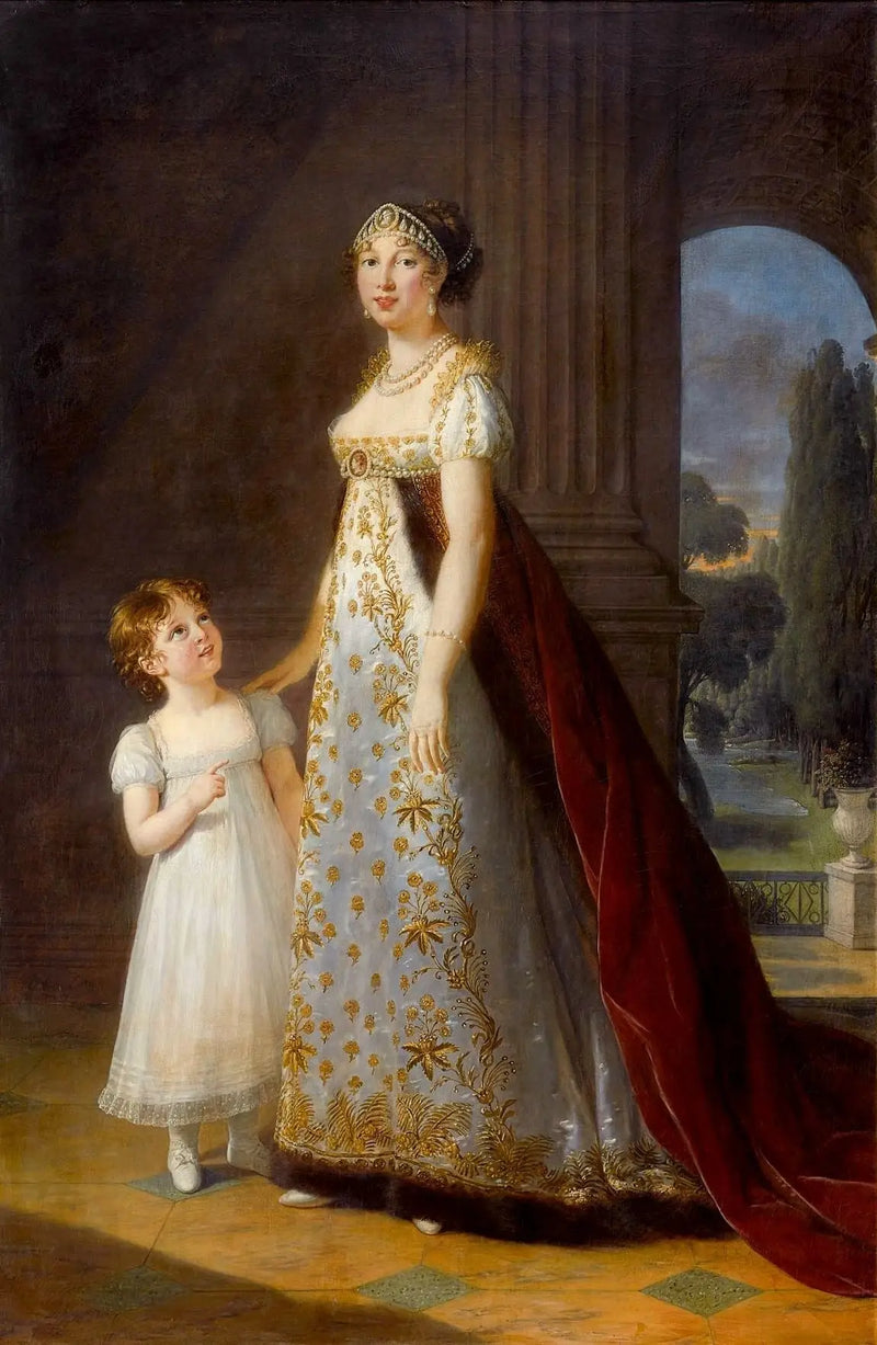 Marie-Annuciade-Caroline Bonaparte, Neapels drottning, med sin dotter Laetitia-Joséphine Murat - Élisabeth Vigée Le Brun
