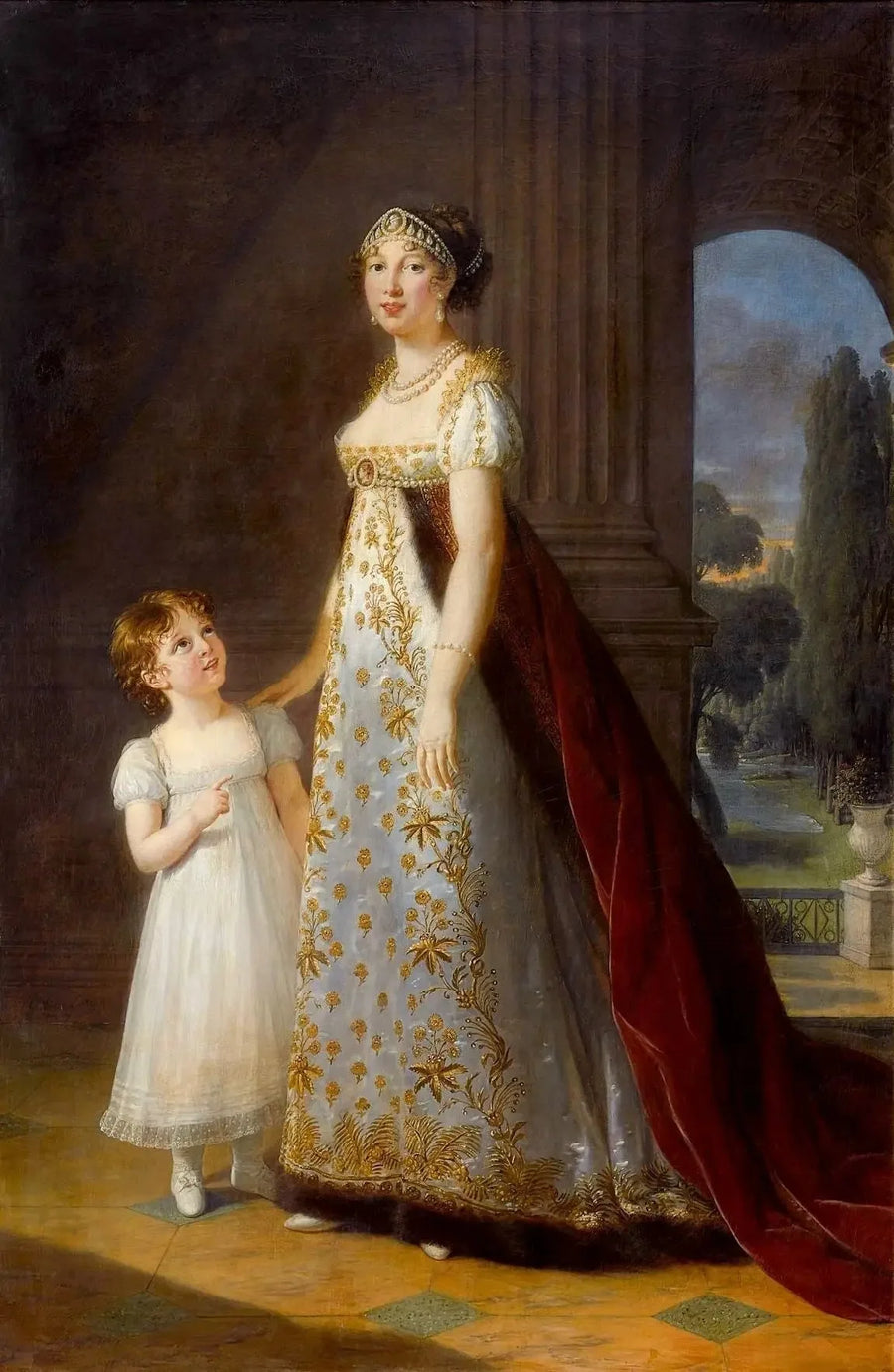 Marie-Annuciade-Caroline Bonaparte, Neapels drottning, med sin dotter Laetitia-Joséphine Murat - Élisabeth Vigée Le Brun