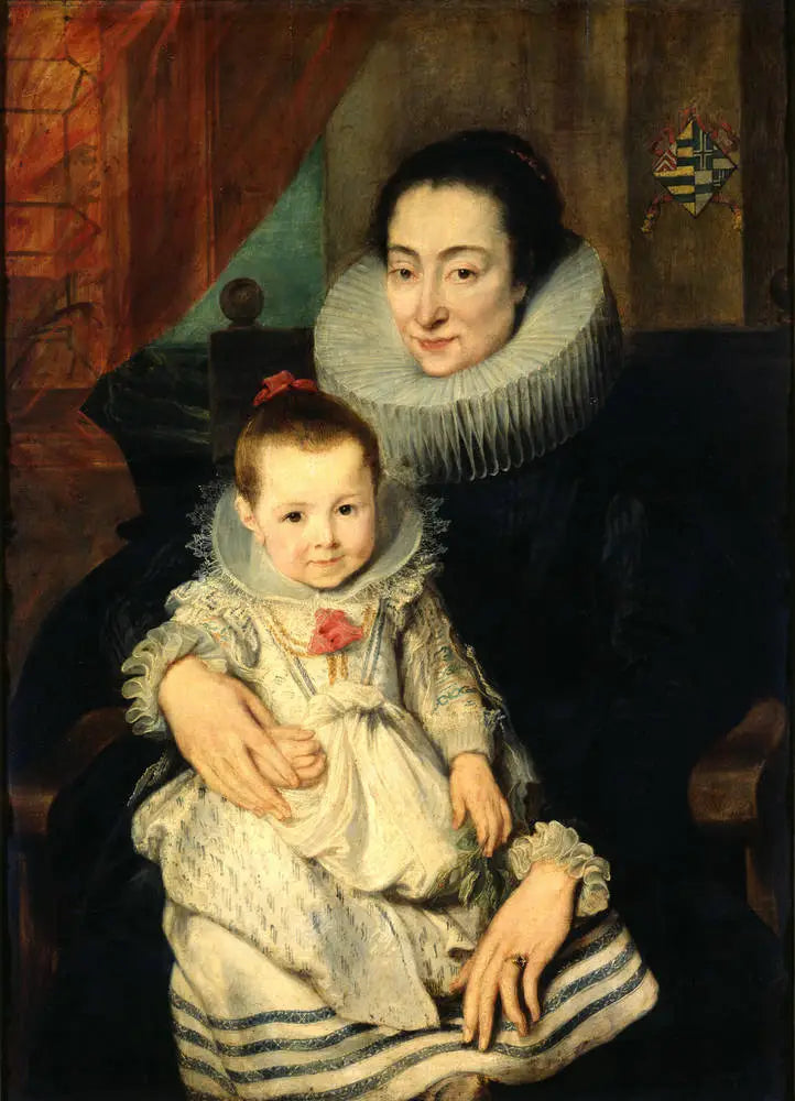 Marie Clarisse (?), hustru till Jan Woverius, med deras dotter - Antoine van Dyck