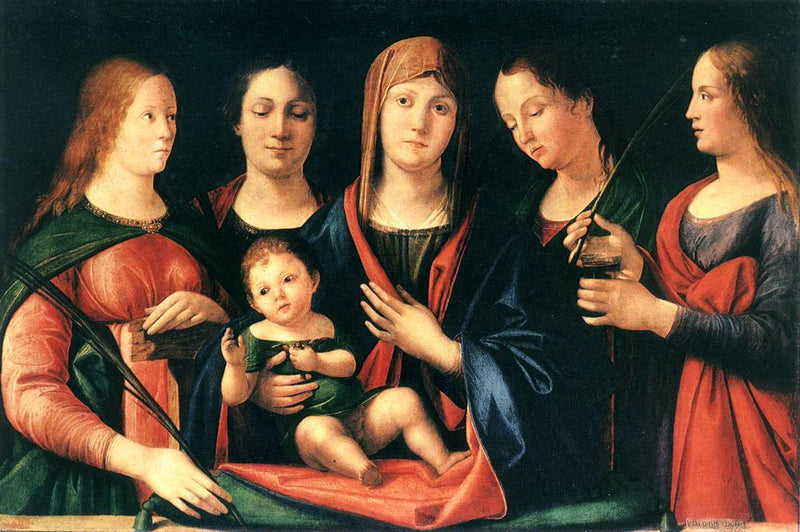 Marie och barnet med heliga Maria Magdalena och heliga Katarina - Alvise Vivarini