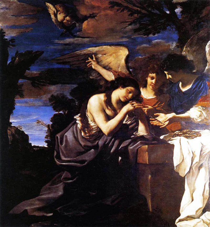 Marie Madeleine med två änglar - Guercino
