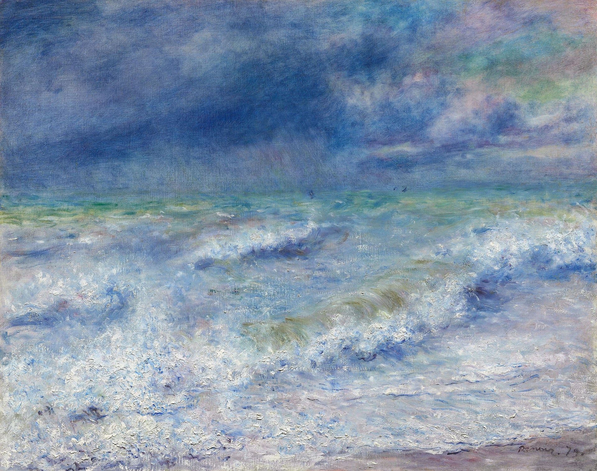 Marine, mer agitée peinte par Pierre-Auguste Renoir en 1879