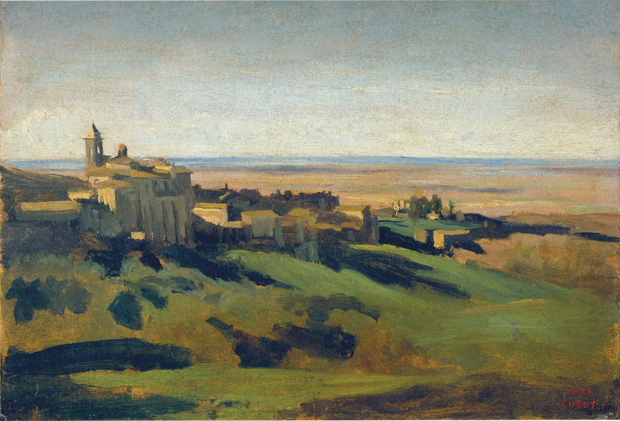 Marino, översiktsvy. På morgonen - Jean-Baptiste Camille Corot