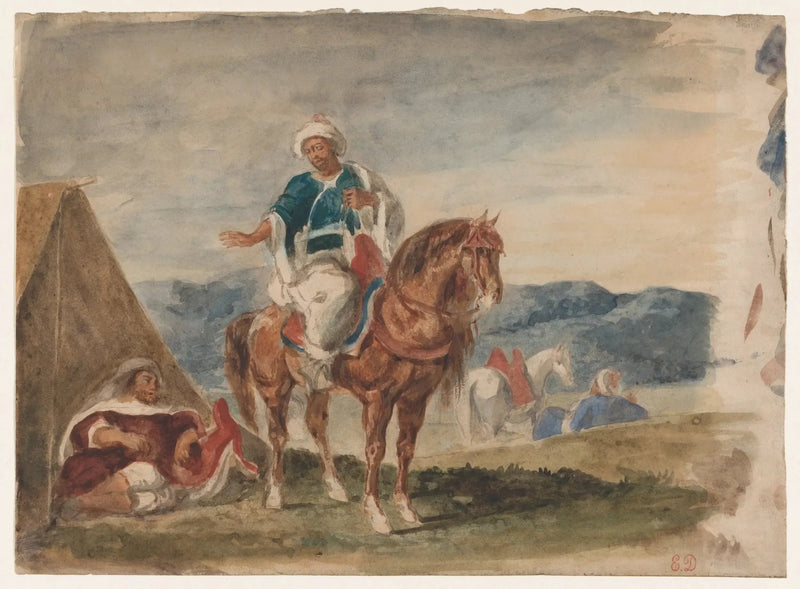 Marockan på häst - Eugène Delacroix