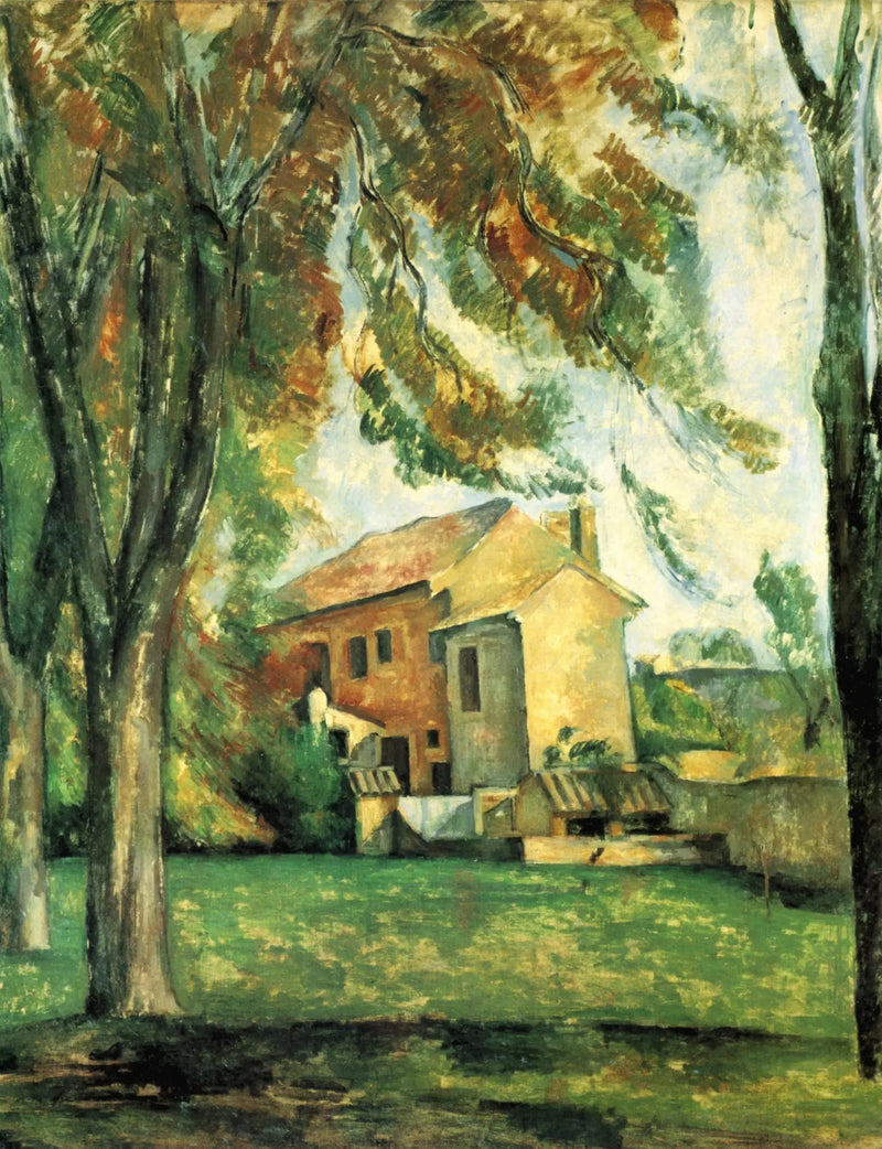 Kastanjeträd och bondgård vid Jas de Bouffan - Paul Cézanne