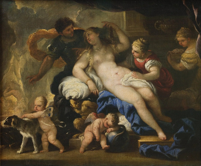 Mars och Venus i Vulcans smedja - Luca Giordano