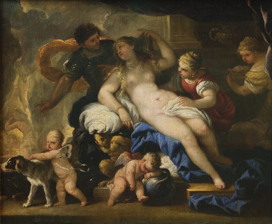 Mars och Venus i Vulcans smedja - Luca Giordano