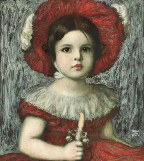 Mary, konstnärens dotter, med den röda hatten - Franz Von Stuck