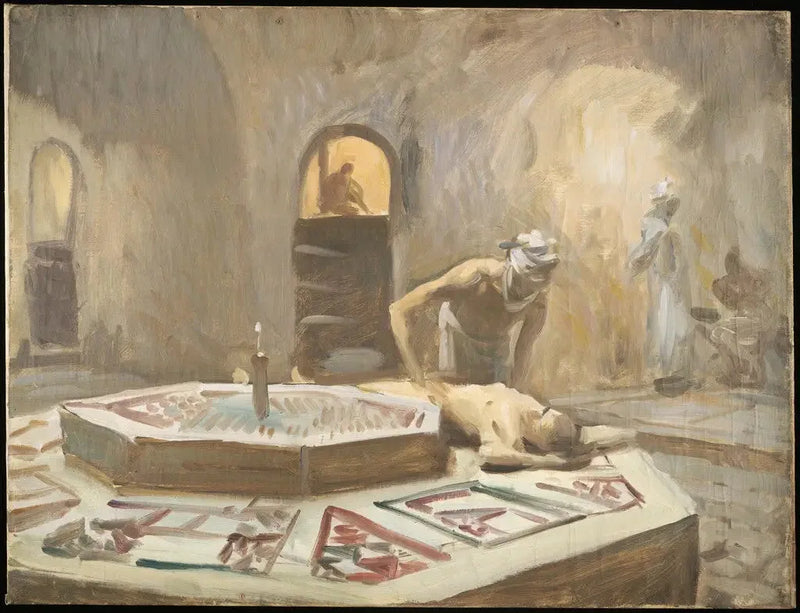 Massage i ett offentligt bad - John Singer Sargent