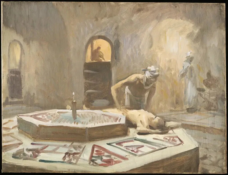 Massage i ett offentligt bad - John Singer Sargent