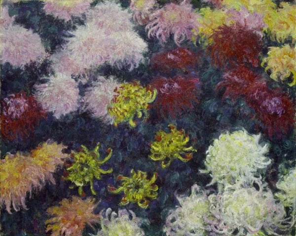 Massiv av krysantemum - Claude Monet