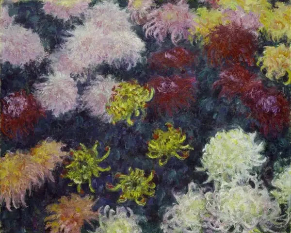 Massiv av krysantemum - Claude Monet