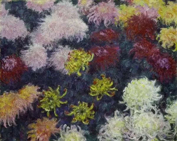 Massiv av krysantemum - Claude Monet