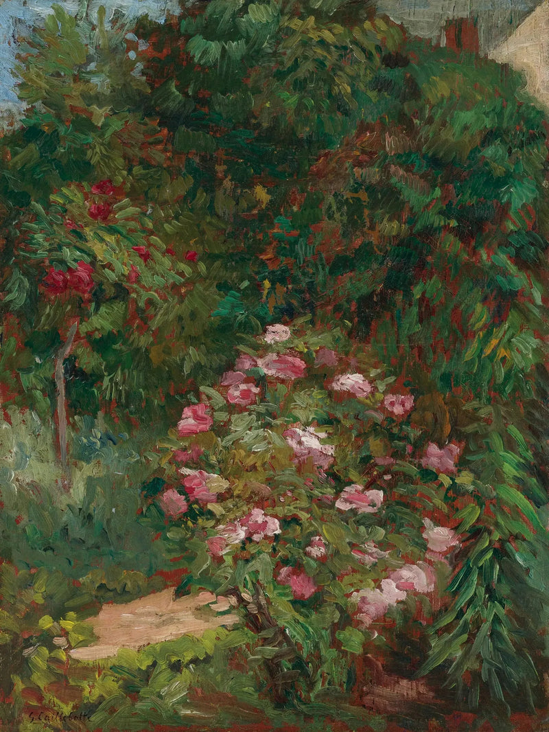 Blomsterarrangemang, trädgården i Petit Gennevilliers - Gustave Caillebotte
